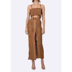 NEW NONCHALANT LABEL karina maxi skirt in honey